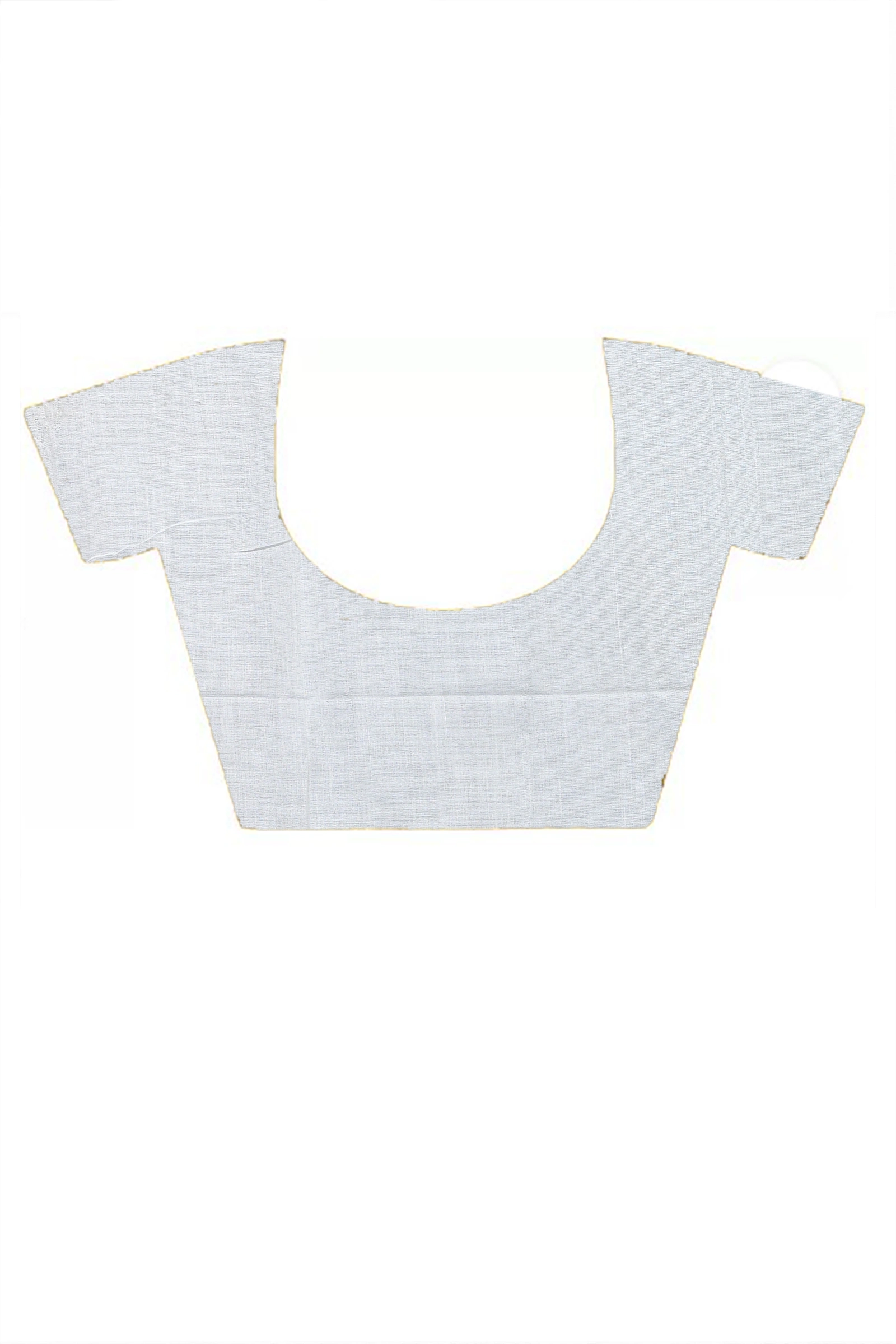 White Cotton Blended Paru Hand Loom Saree (529)